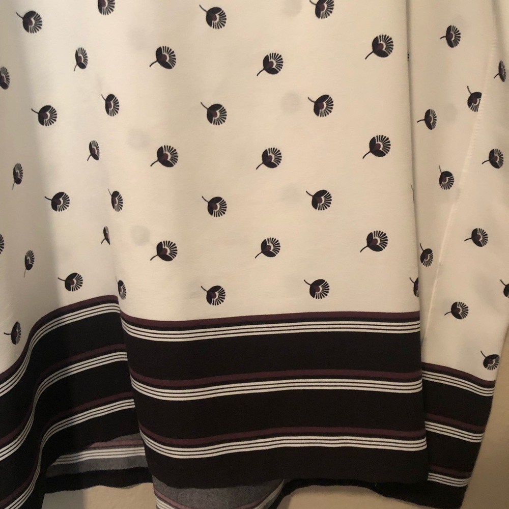Loft White Purple and Black Top - Picture 2 of 5